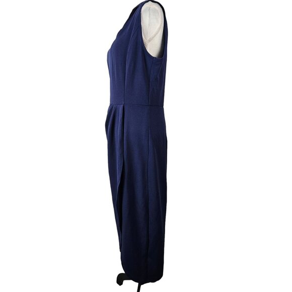 Pretty Garden Womens One Shoulder Ruched Bodycon Dress Navy Large Party Cocktail - Picture 5 of 13